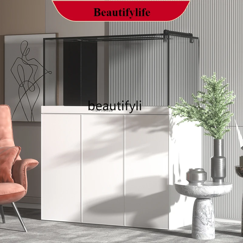 

Bottom filter fish tank living room household large light luxury ultra-white filter landscaping South American dragon tank H