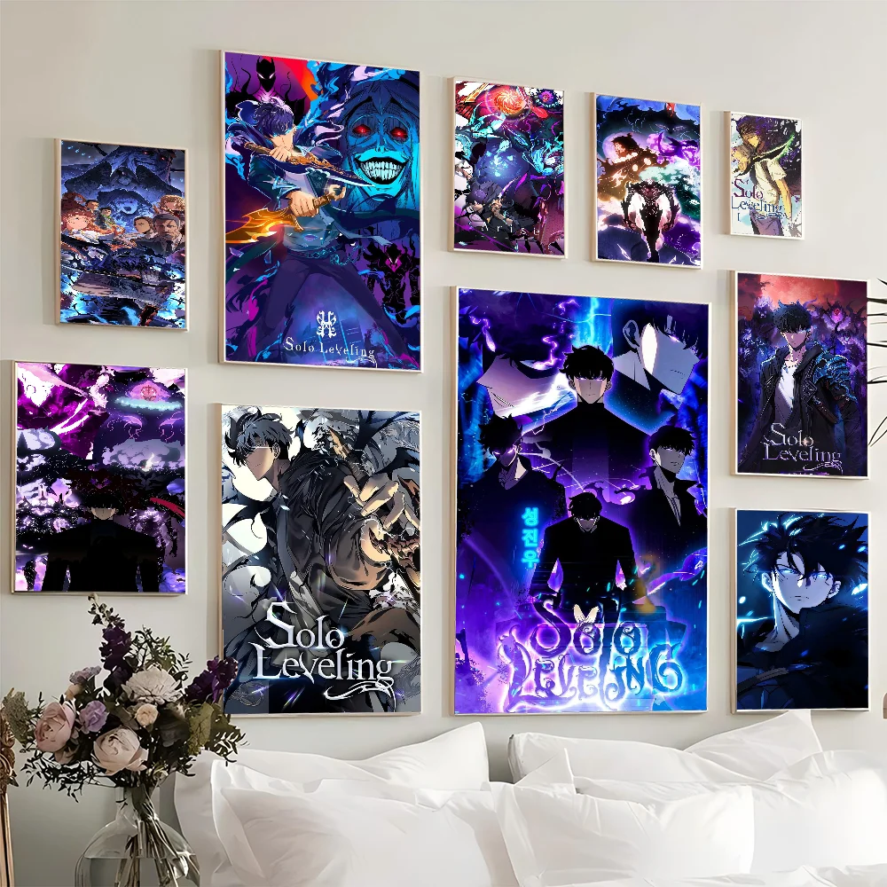 Anime Solo Leveling Anime Posters Sticky HD Quality Wall Art Retro Posters For Home Kawaii Room Decor