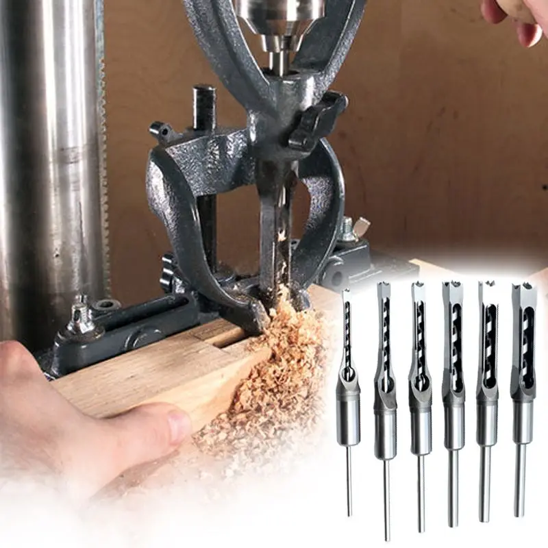Square Hole Drill Fixed Bracket Made of All Steel Casting Exquisite Workmanship Drill Bit Adapter Woodworking Square Hole Drill