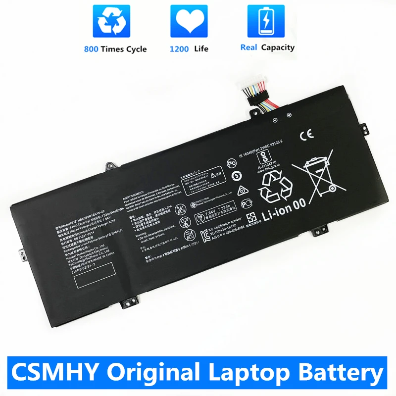 

CSMHY New HB4593R1ECW-22 Battery For Huawei Magicbook 14 2019 2020 2021R5 2500U,X Pro 13.9,VLT-W50,W60,KPRC-W10,VLR-W09,KPR-W19