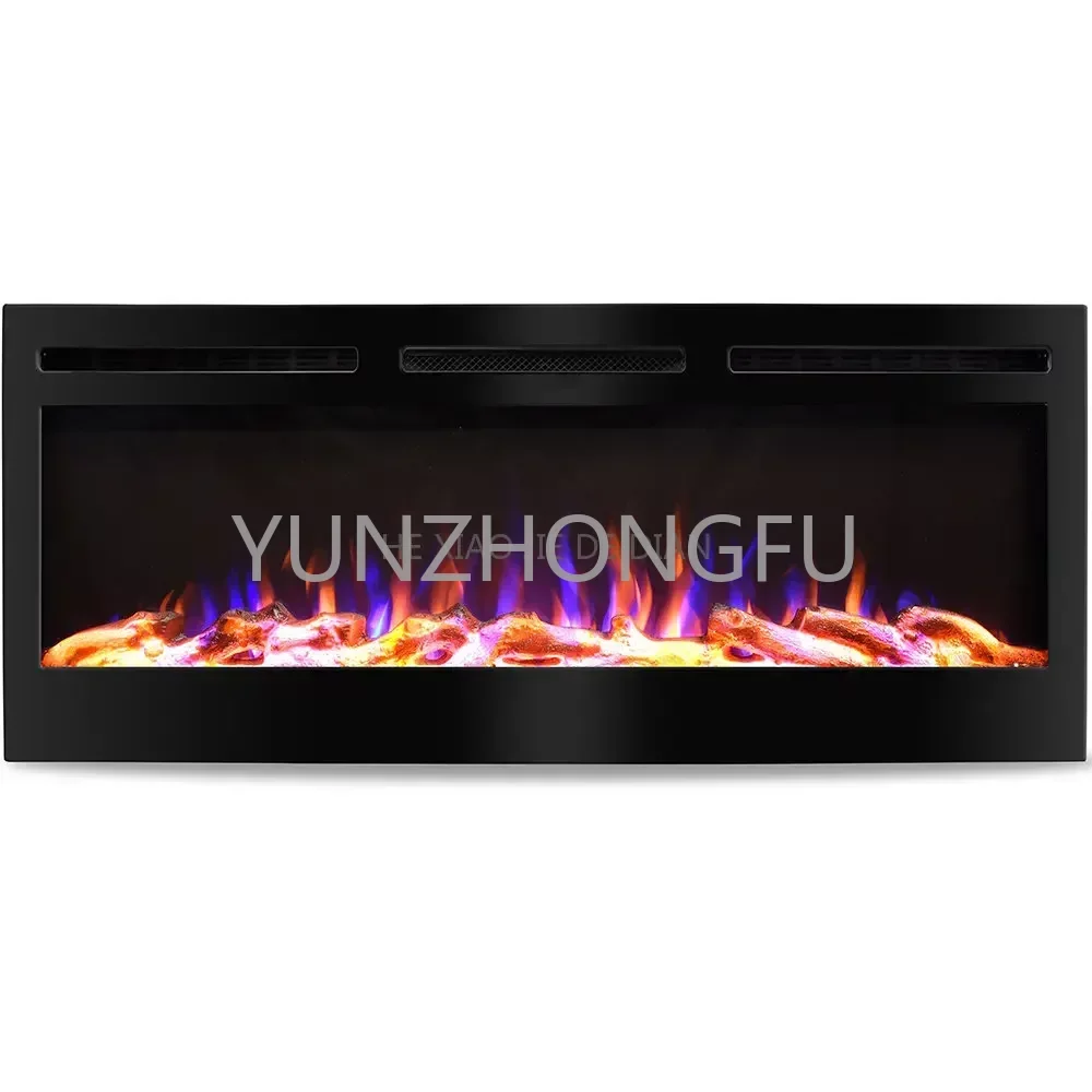 Hidden Wall Mounted Home Heating with Remote Control Living Room Electric Fireplace Decorative Wood 3d Indoor Fire Prevention