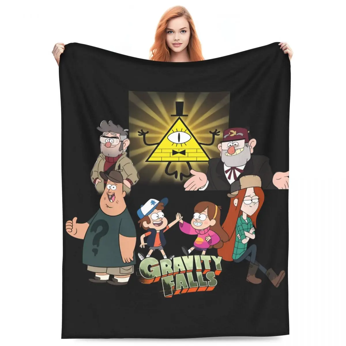 Gravity Falls Characters Blanket Soft Fashion Plush Throw Blanket For Couch Chair Sofa Bed Camping Flannel Bedspread Bed Cover