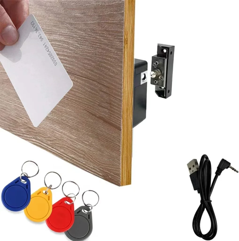 Hidden NFC Lock DIY RFID Latch with Usb Cable Power Supply for Wooden Cabinet Drawer Wine Cabinet Opening Closing NFC Signage