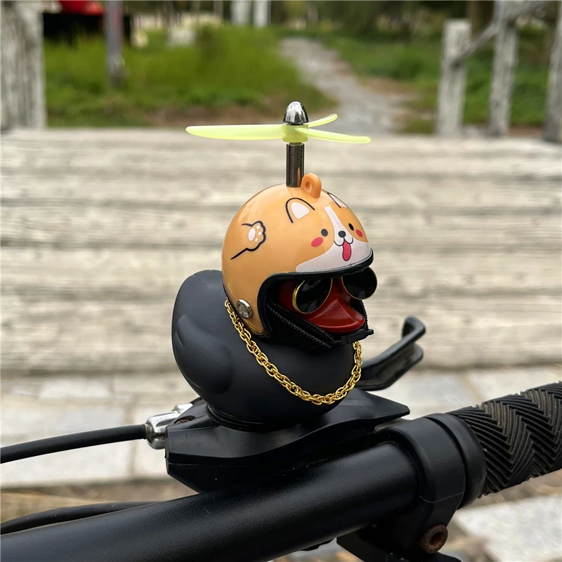 Lovely Squeeze Duck Car Ornaments Bicycle Horns, Silicone Elasticity Belt Easily Install Bike Bell for Kids Sport Outdoor