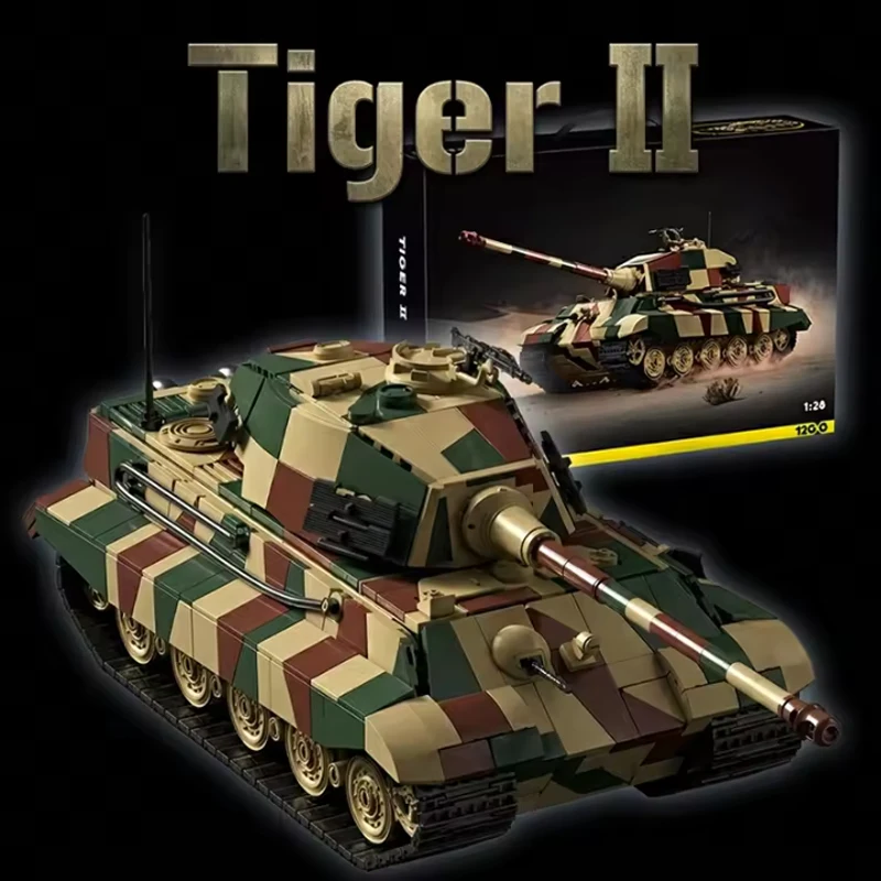 

Military King Tiger 2 Heavy Tank Building Blocks MOC Army Solder Vehicle DIY Assembly Bricks Educational Toy Boys Adult Gift