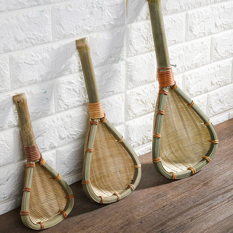 Handmade Bamboo Filter Spoon, Rattan Woven, Spoon, Fried Noodles, Bamboo Net Scoop, Malatang Hot Pot Net, Slotted Spoon