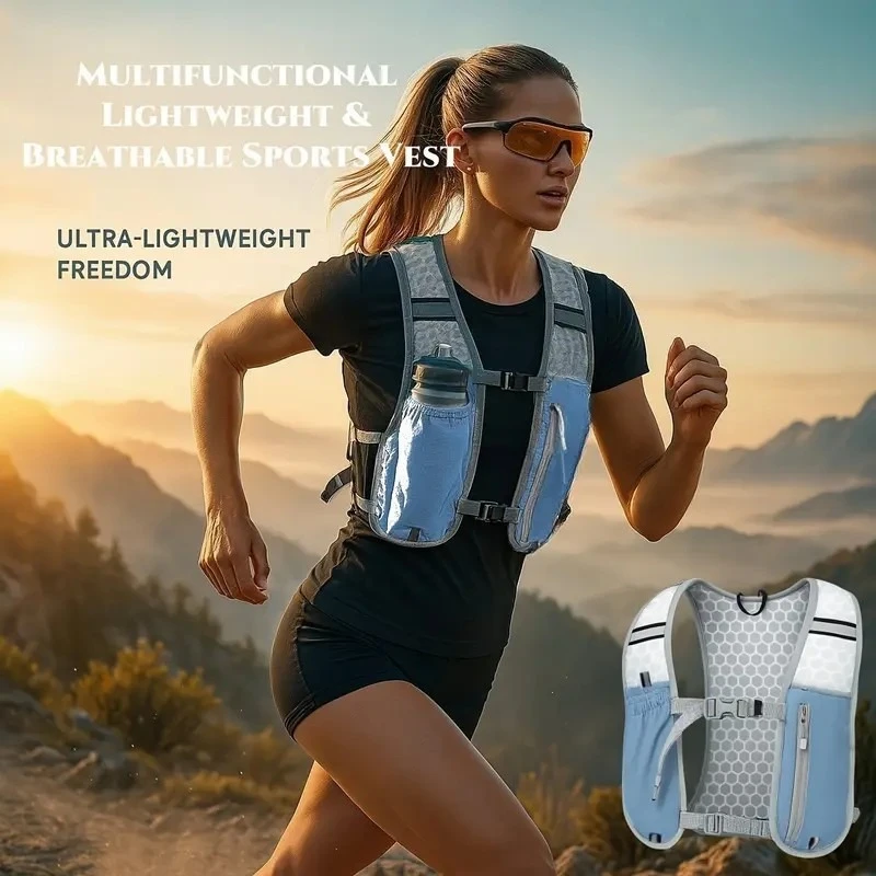 Outdoor Sports Vest Backpack Multifunction Running Cycling Hydration Pack Phone Holder Breathable Bag