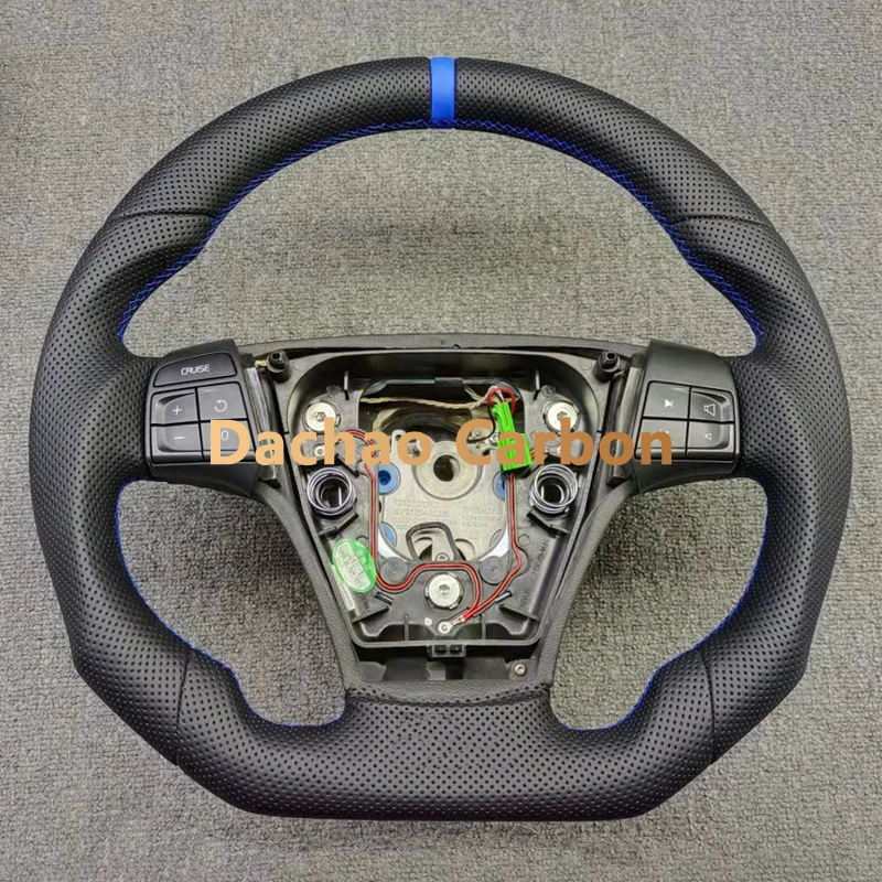 

High Quality Leather Steering Wheel For VOLVO C30 C70 Real Carbon Fiber Customizable