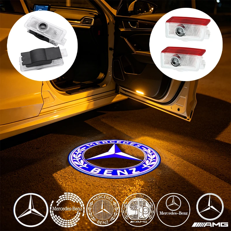 2 шт. светодиодных проекторов логотипа для дверей автомобиля Mercedes-Benz W176 C117 C207 A207 C205 A205 X164 W205 W246 W213 W166 W204 W212