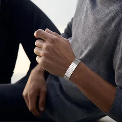 Elastic Stainless Steel Bangles Bracelets for Men Women,Chunky Square Metal Splicing Bracelet,Minimalist Stylish Jewelry Gift