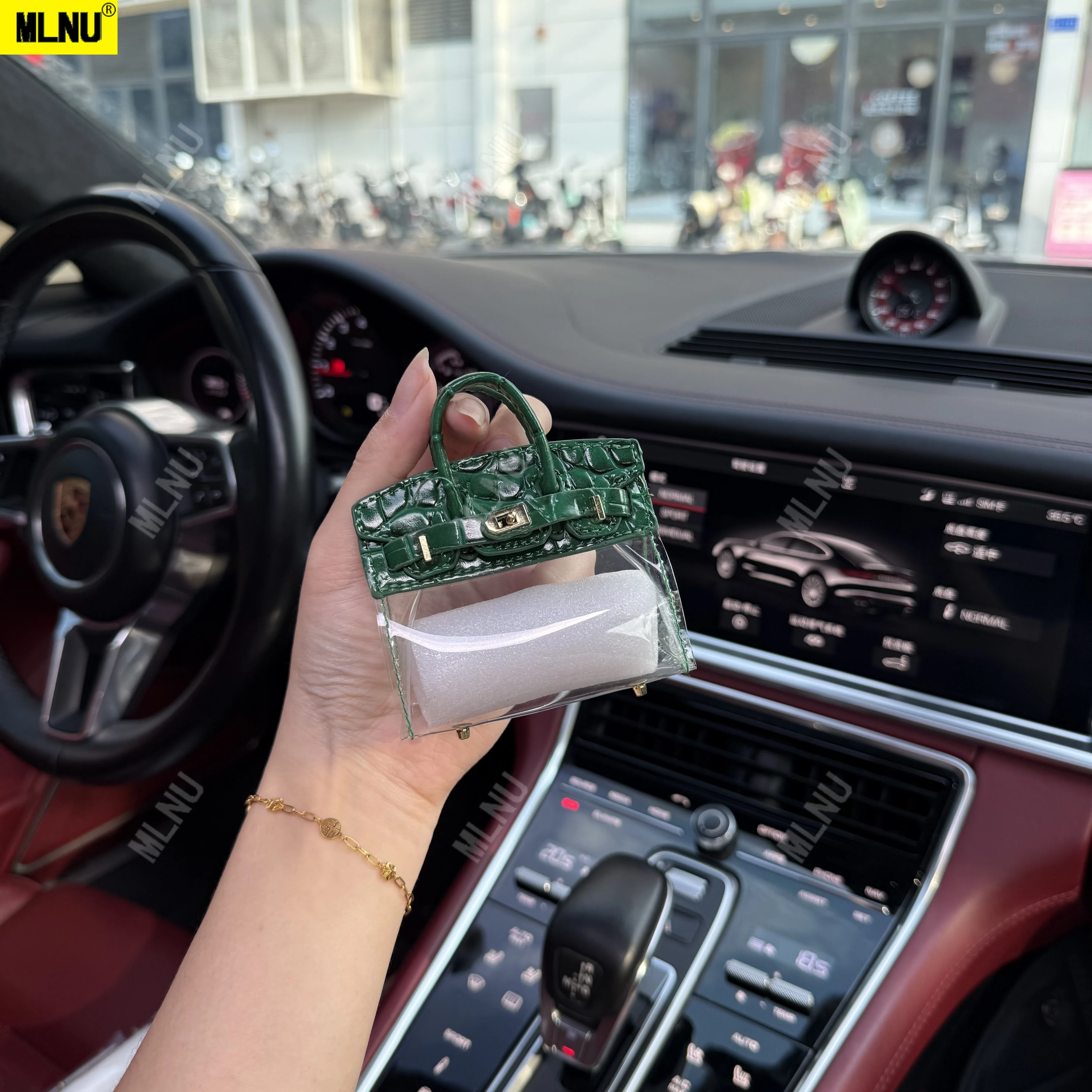 حقيبة تخزين عصرية شفافة لسماعات الأذن مع حبل - حقيبة AirPods، حقيبة صغيرة ساحرة، ملحق للنزهات المحمولة