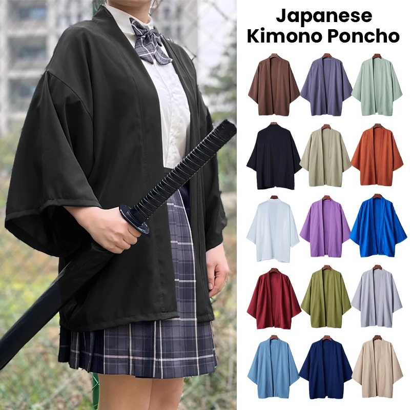 Japanese Antique Hanfu Cloak JK Taoist Robe Ukiyo-e Style Kimono Casual Yukata Haori Shirts Cardigan Summer Thin Sunscreen Coats