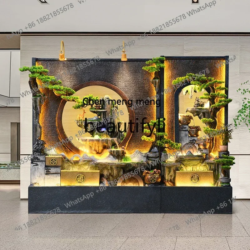 cc182R New Chinese outdoor courtyard rockery circulating water fountain water curtain wall floor ornament