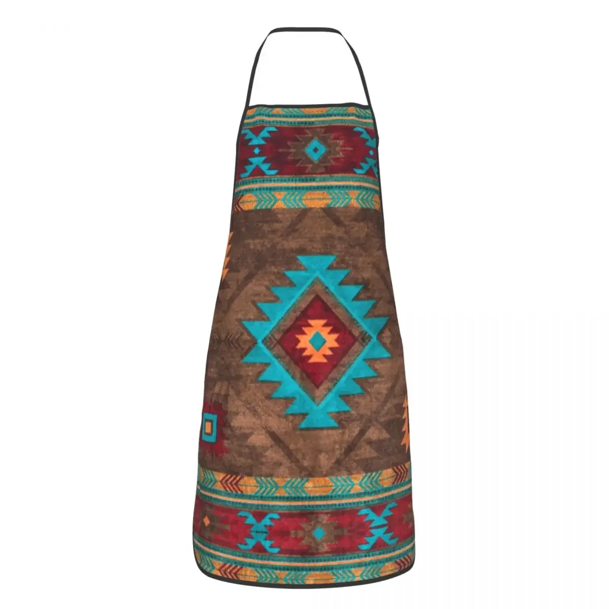 Bib Boho Navajo Vintage Turkish Kilim Diamond Pattern Apron for Men Women Chef Cooking Kitchen Geometric Tablier Cuisine Baking