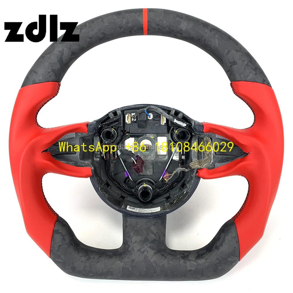 

Индивидуальное красное гладкое кожаное матовое кованое рулевое колесо из углеродного волокна для Audi A3 A4 A5 A6 A7 S3 S4 S5 S6 S7 RS3 RS4 RS5