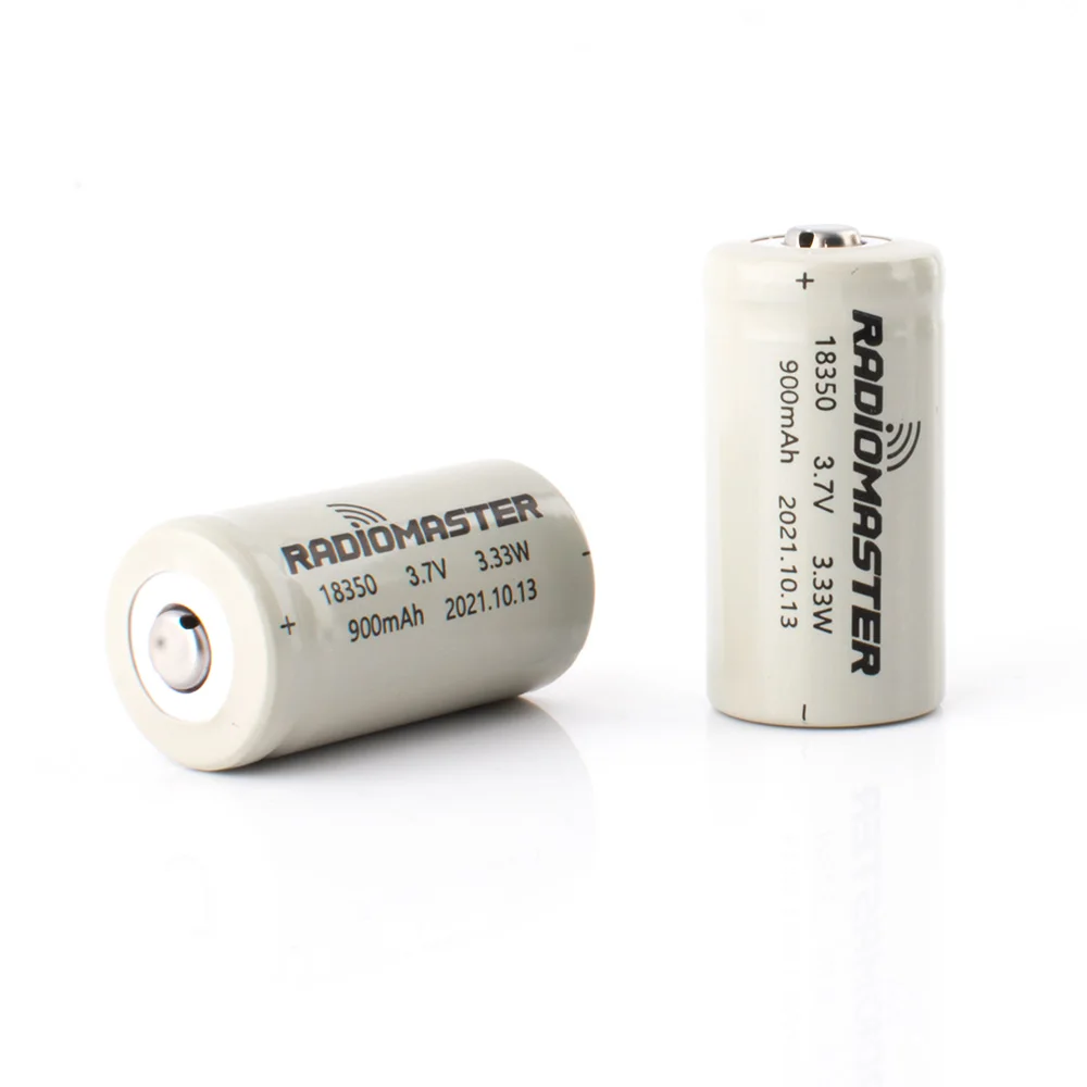 Batteria agli ioni di litio da 2 pezzi 3.7V 900mah 18350 per trasmettitore RadioMaster Zorro
