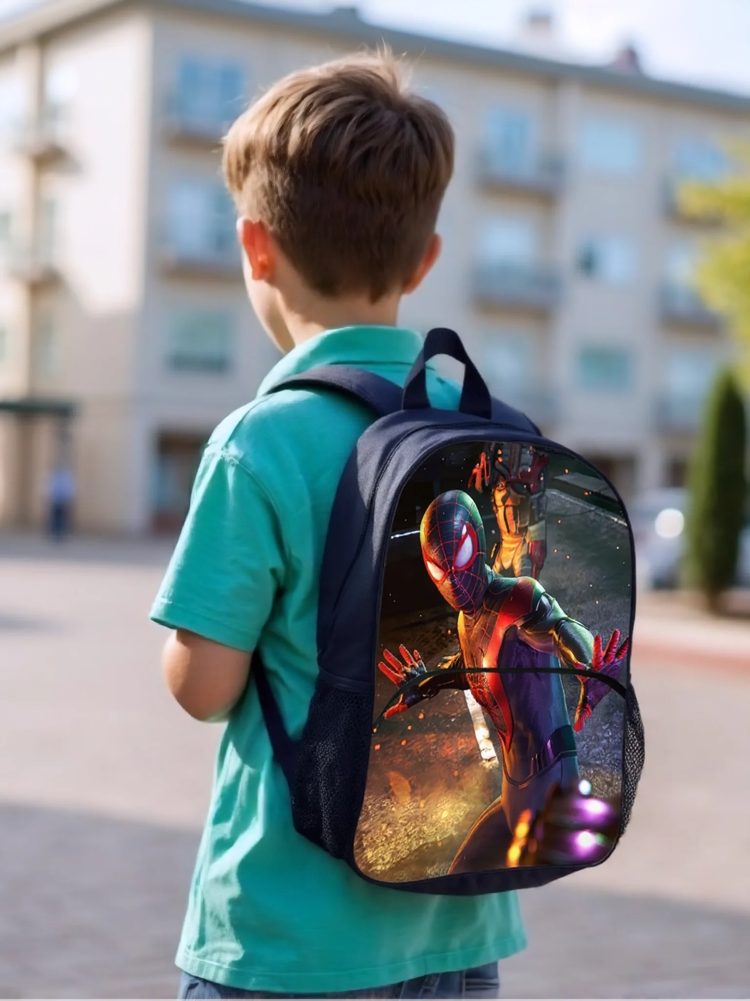 

Student Spider-Man Large Little Children Rucksack-Front Pocket Backpack-Novelty Lightweight Knapsack for School