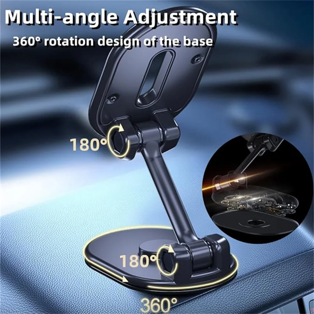 Magnetic Car Phone Holder Alloy Folding Strong Magnet 360 Rotation Universal Dashboard Mount for Smartphones Tablets