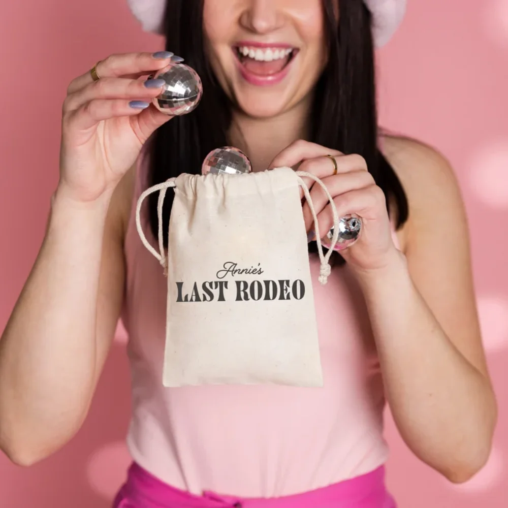 20 piezas bolsas de despedida de soltera de vaquera disco personalizadas, bolsa de bienvenida para el baño, Kit de resaca de boda, bolsas de bienvenida, recuerdos de boda, bolsa de Kit para escondite