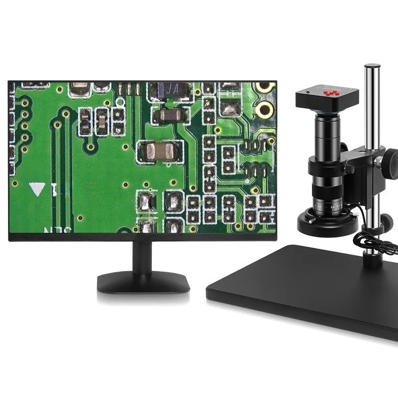 60MP 4K Industrial Video Digital Microscope Real Time High Magnification Electronic Inspection Camera with Screen for Phone