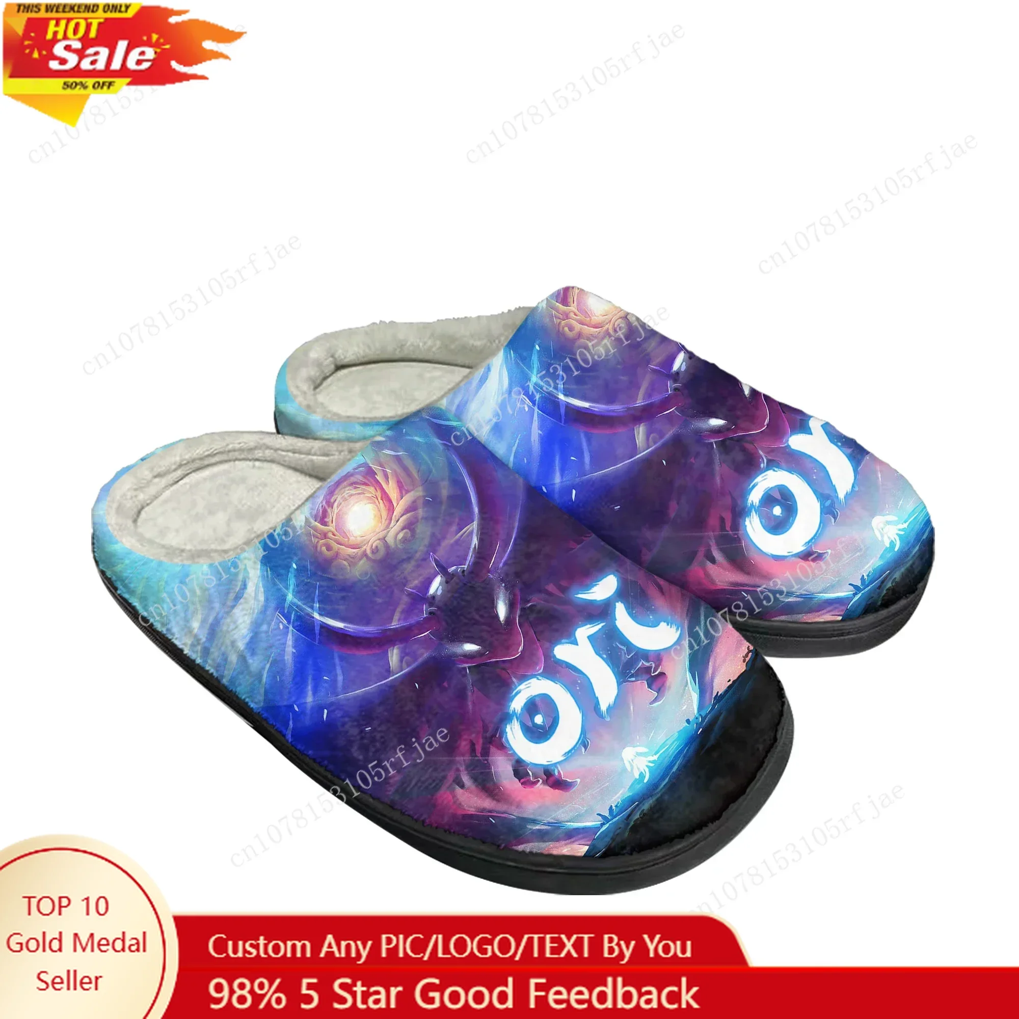 

Cartoon Game Ori and The Will of The Wisps Home Slippers Men Women Plush Bedroom Casual Keep Warm Shoes Tailor Made Slipper