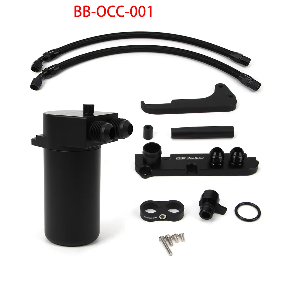 

Car Baffled Oil Catch Can Reservoir Tank Aluminum Oil Dipstick Hole Breathable Kettle For EA113 MK6 R A3