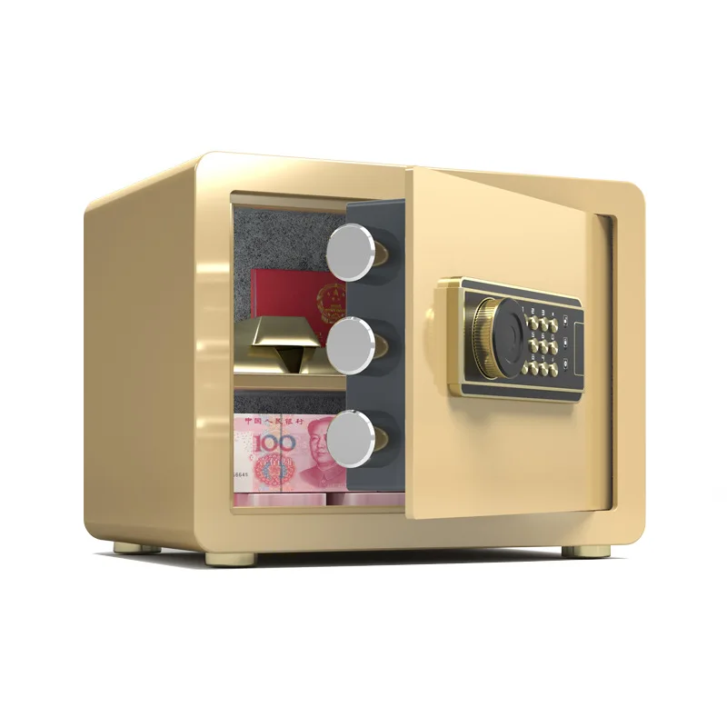 

Safe Household Small Mini Wall All Steel Anti-theft Fingerprint Password Safe Office Bedside Table 25cm