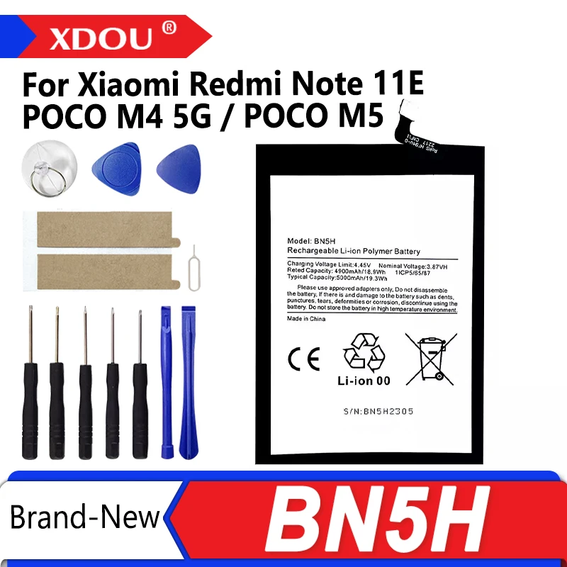 Batería Nueva BN5H 5000mAh para Xiaomi Redmi Note11E / POCO M4 5G / Poco M5 + Herramientas de Repuesto