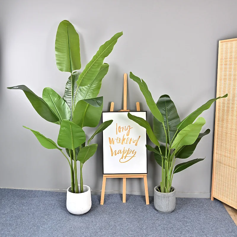 

2.2m Artificial Plants for Decoration Home Room Decor Fake Banana Tree Living Room Floor To Ceiling Potted Plants Areca Palm