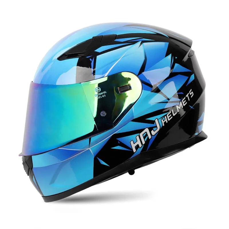 Men's Motorcycle Helmet Double Visor Anti-fog Lenses Face Full Helmet Black Motorcycle Helmet Women Racing