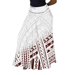 2024 New Women'S High-Waisted Design Skirt Polynesian Retro Tribal Ethnic Style Pattern Printed Summer High Quality Fabric Skirt