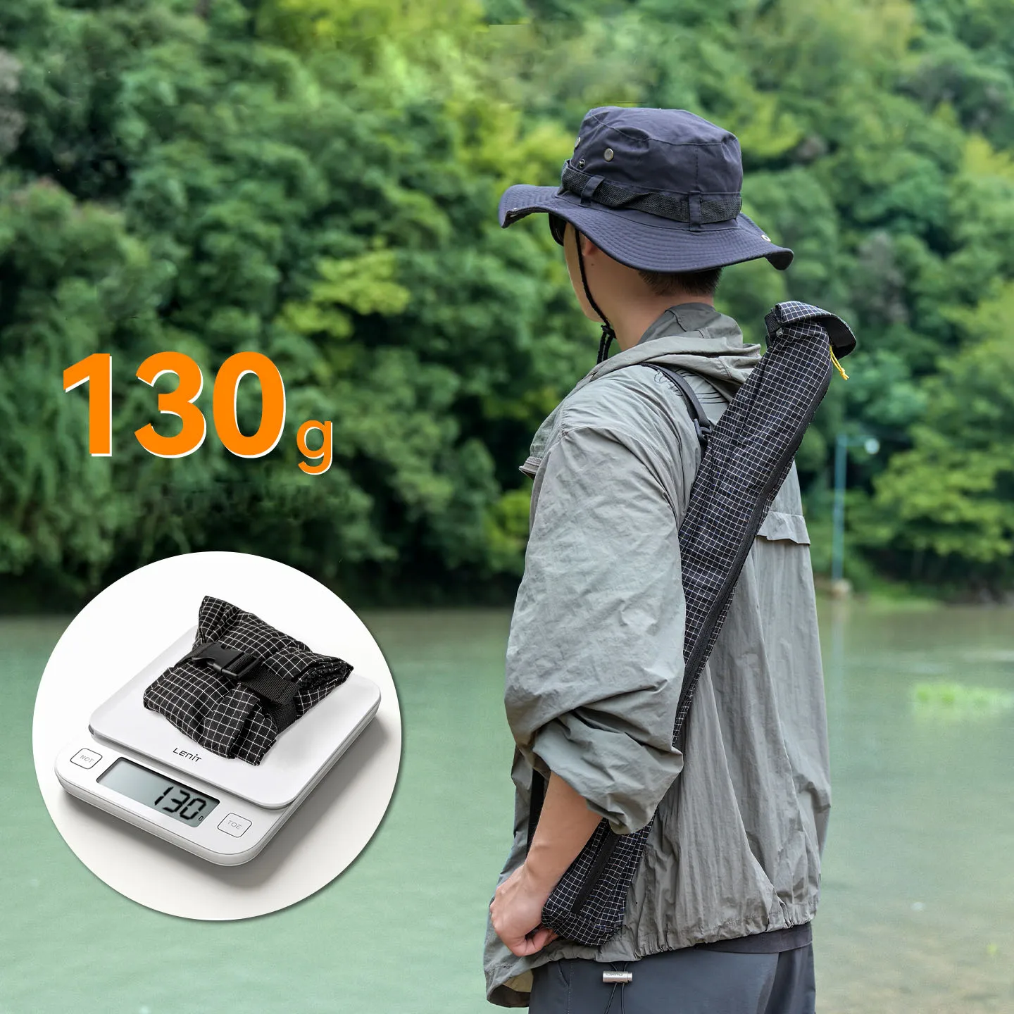 

130g Waterproof UHMWPE Trekking Pole Carrier Pack Fishing Rod Backpack | Portable Lure Tackle Storage Bag‌ Holder For Hiking