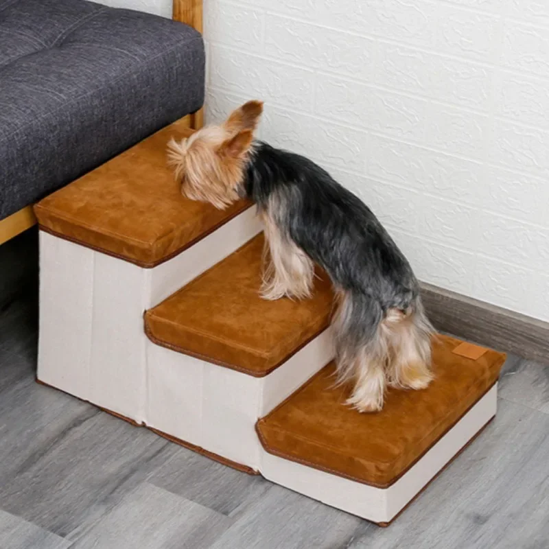 Dog Stairs Crawling Ladder Step Sofa Side Storage Ladder Non-Slip Climbing Puppy Cat Supplies Removable Pet Furniture Products