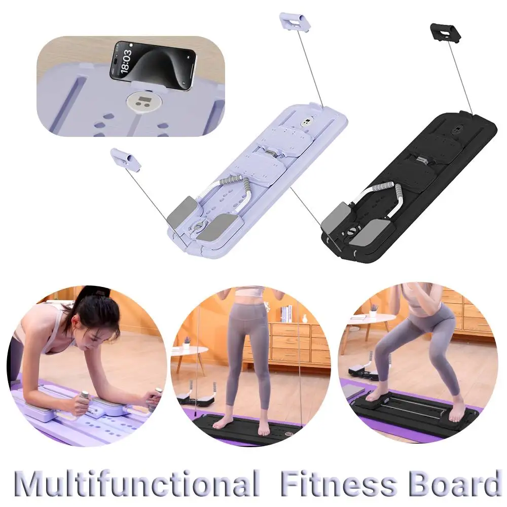 

Fitness Board Multifunctional Exercise Machine Abdominal Push Up Board Workout Board for Full Body Workout with Phone Holder