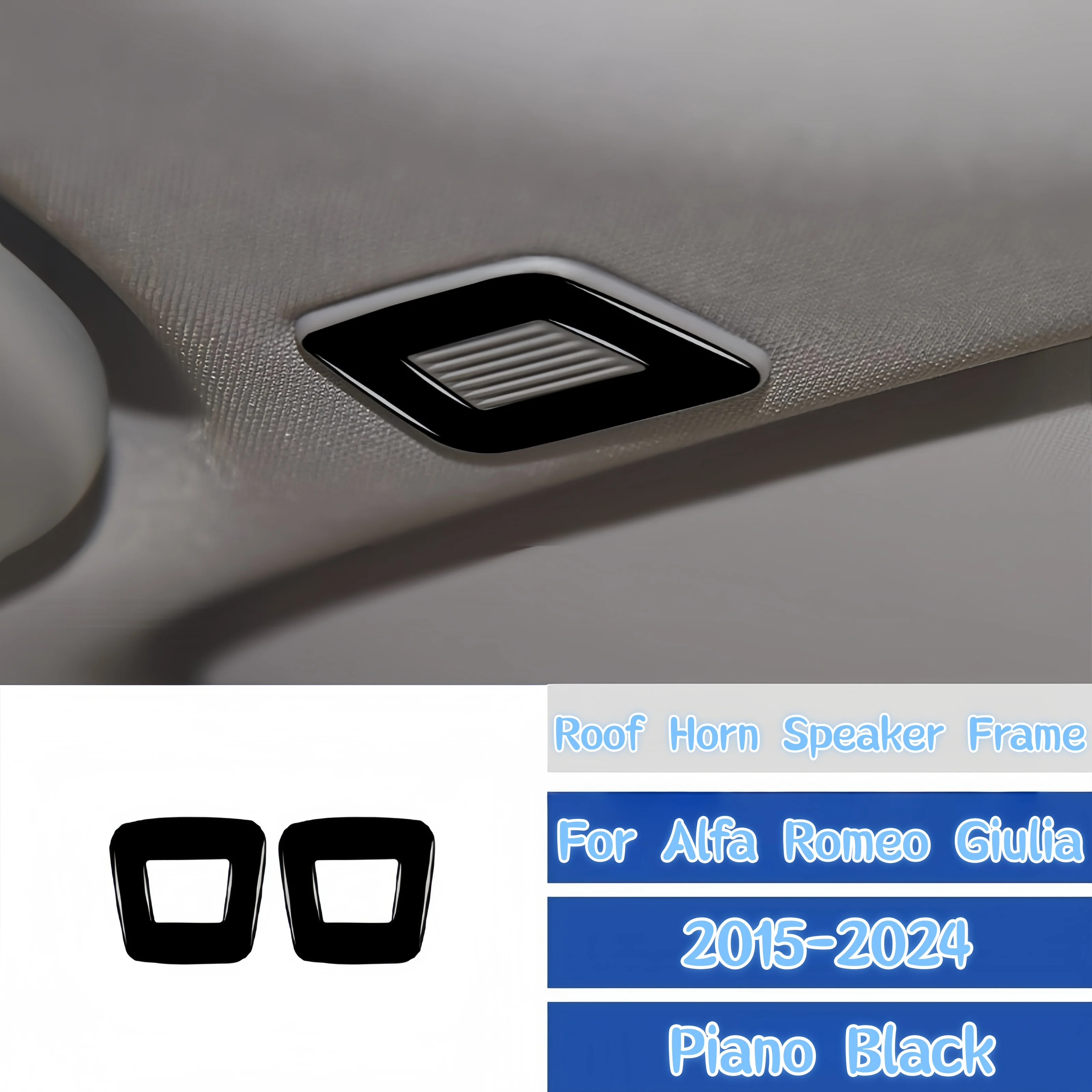 

For Alfa Romeo Giulia 2015-2024 Piano Black Car Roof Horn Speaker Frame Trim Cover Decoration Stickers Interior Accessories