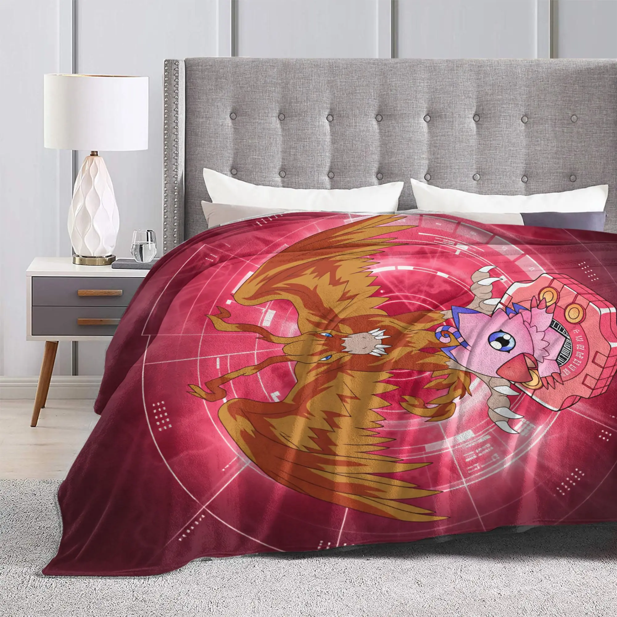 Digimon Angewomon Art Blanket  Soft Warm Fashion Plush Bedding Throws For Children Couch Bed Flannel Bedspread Bed Cover