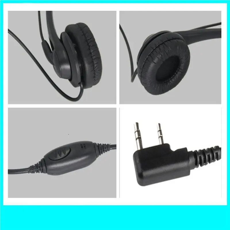 Y44A 5X 2Pin K Plug Walkie Talkie Headset Sponge Earpad Unilateral Headset Mic for Radio