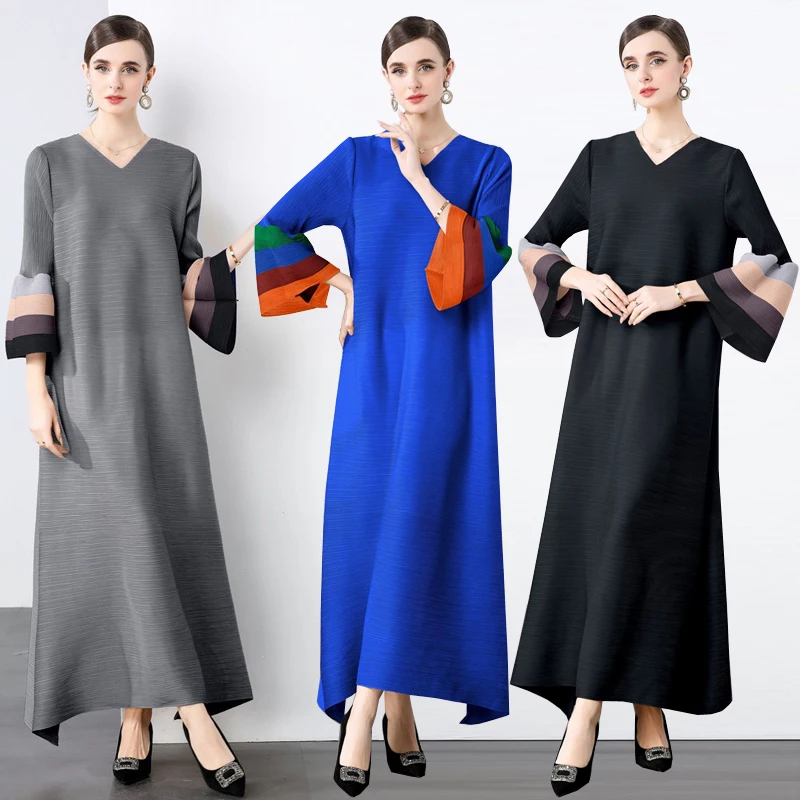 

Элегантное макси-платье в британском стиле с рукавами-фонариками, длинная юбка в стиле знаменитостей, свободная талия, из мягкого вискозного волокна