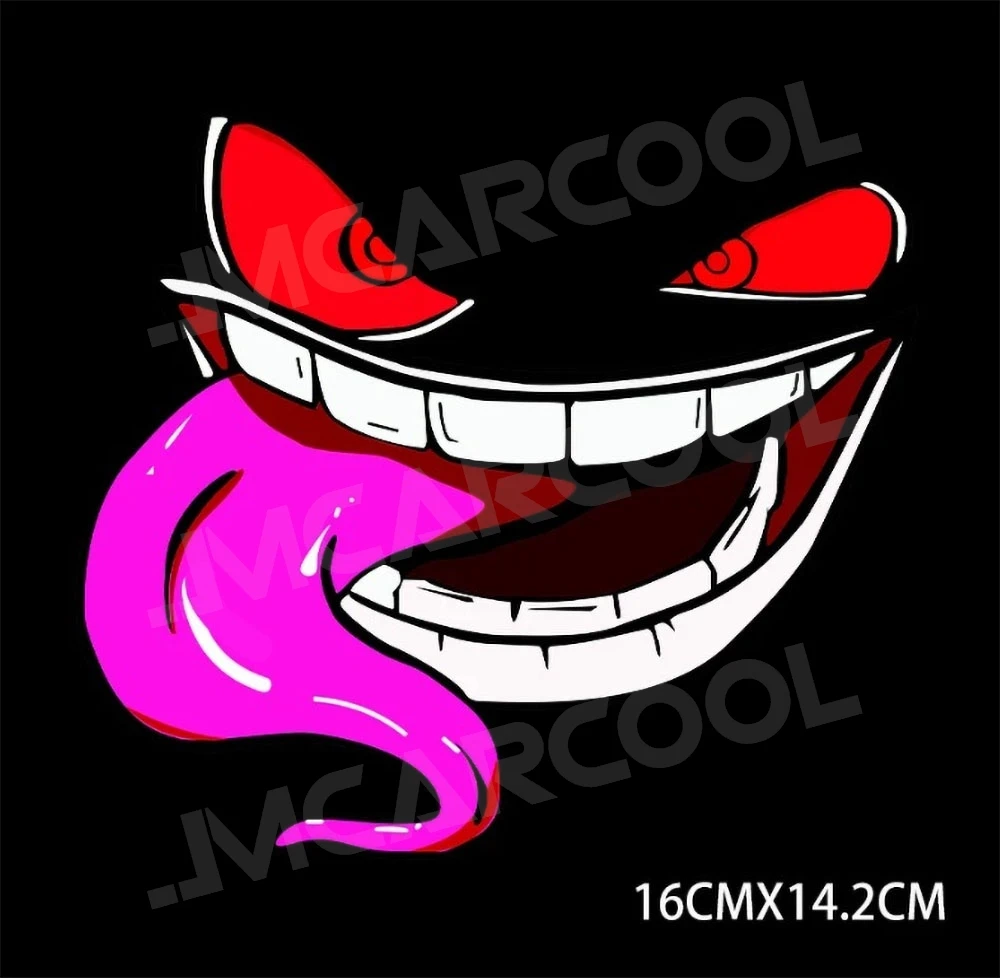 Demon Smiling Face Reflective Eye DIY Stickers Cars Accessorio Motorcycle Safety Warning Waterproof Styling Stickers 