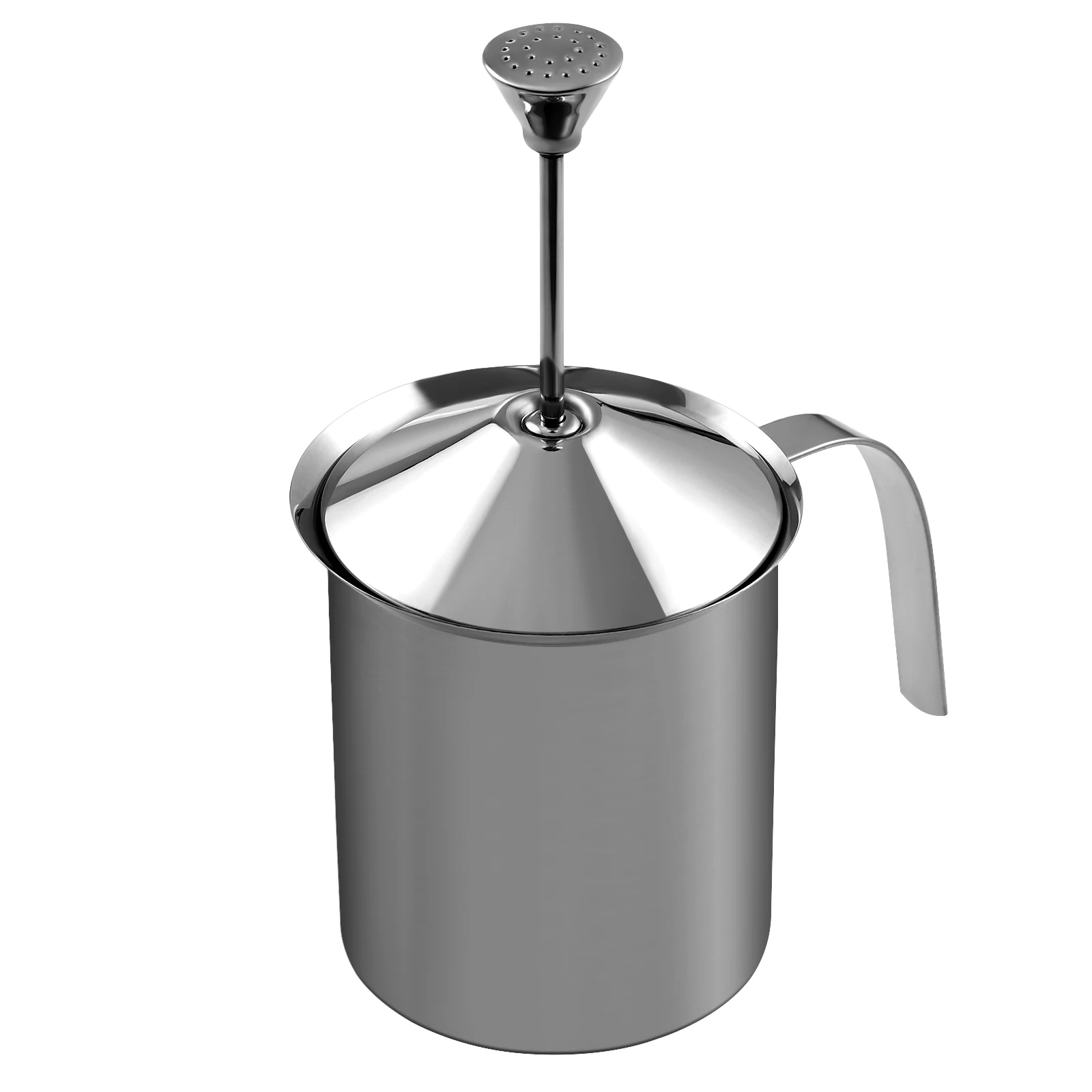 

Stainless Steel Milk Frother Manual Latte Maker Double Layer Filter Kitchen Tool Foaming Pitcher Handheld Mixer Coffee
