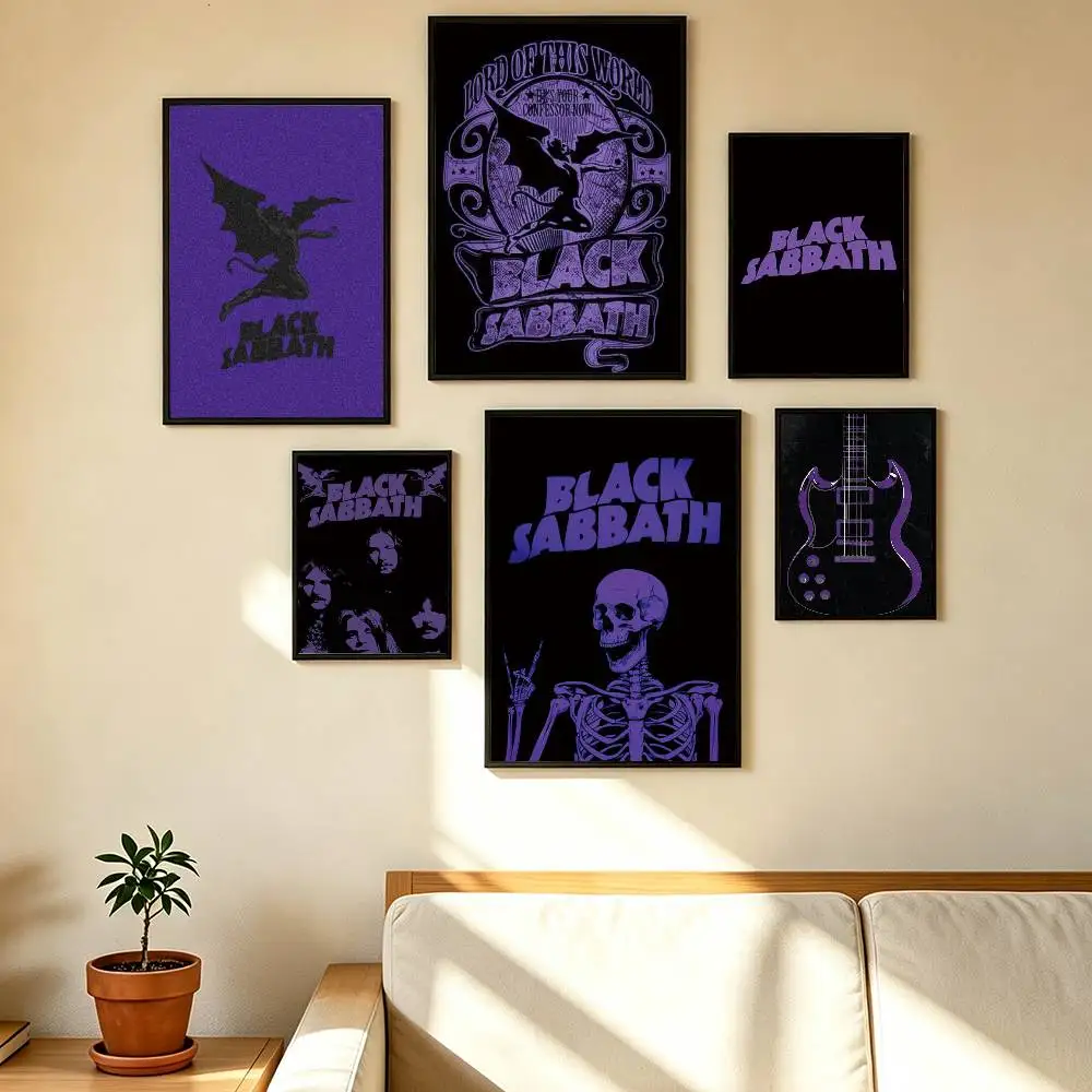 B-Black S-Sabbath Heavy Rock Poster High Quality Dorm Living Room Aesthetic Wall Decoration Painting Stickers Gift