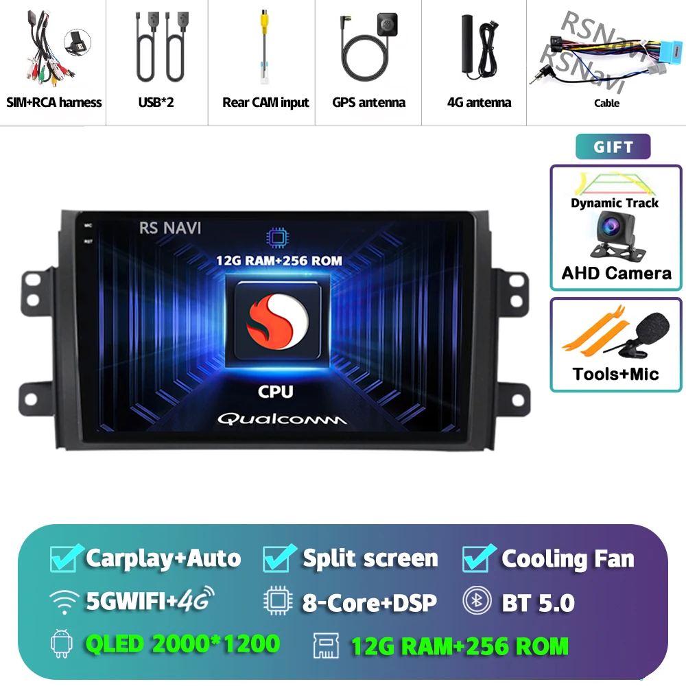 Android 15 Carplay Autoradio Multimedia Voor Suzuki SX4 SX 4 2006-2013 Head Unit BT GPS video DVD DSP Speler Autoradio Stereo