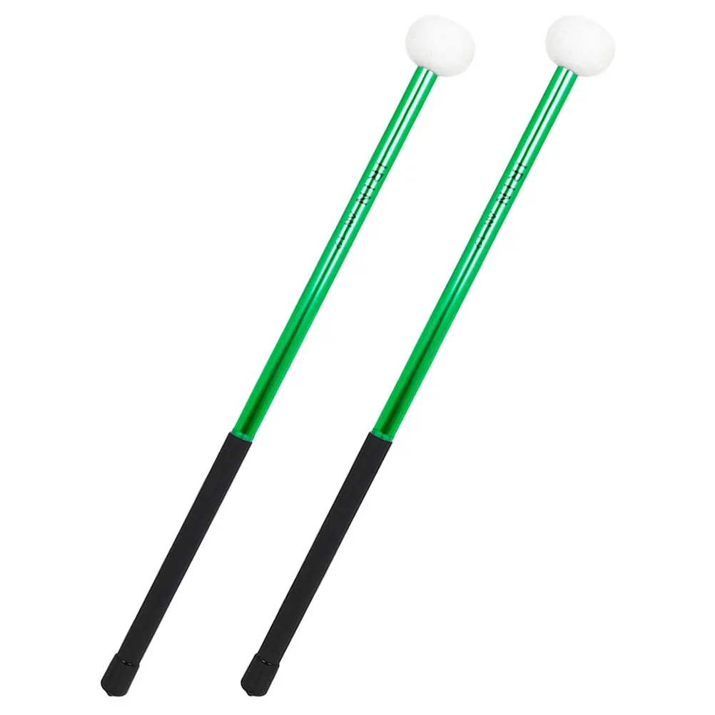 

Drum Sticks Aluminum Alloy Drumsticks Felt Marching Metal for Green Lightweight Percussion