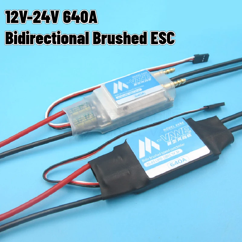 Bidirectional Brushed ESC 12V-24V 640A High Power 550/775/997 Motor Electronic Speed Governor Regulator for Pulling Nets RC Boat