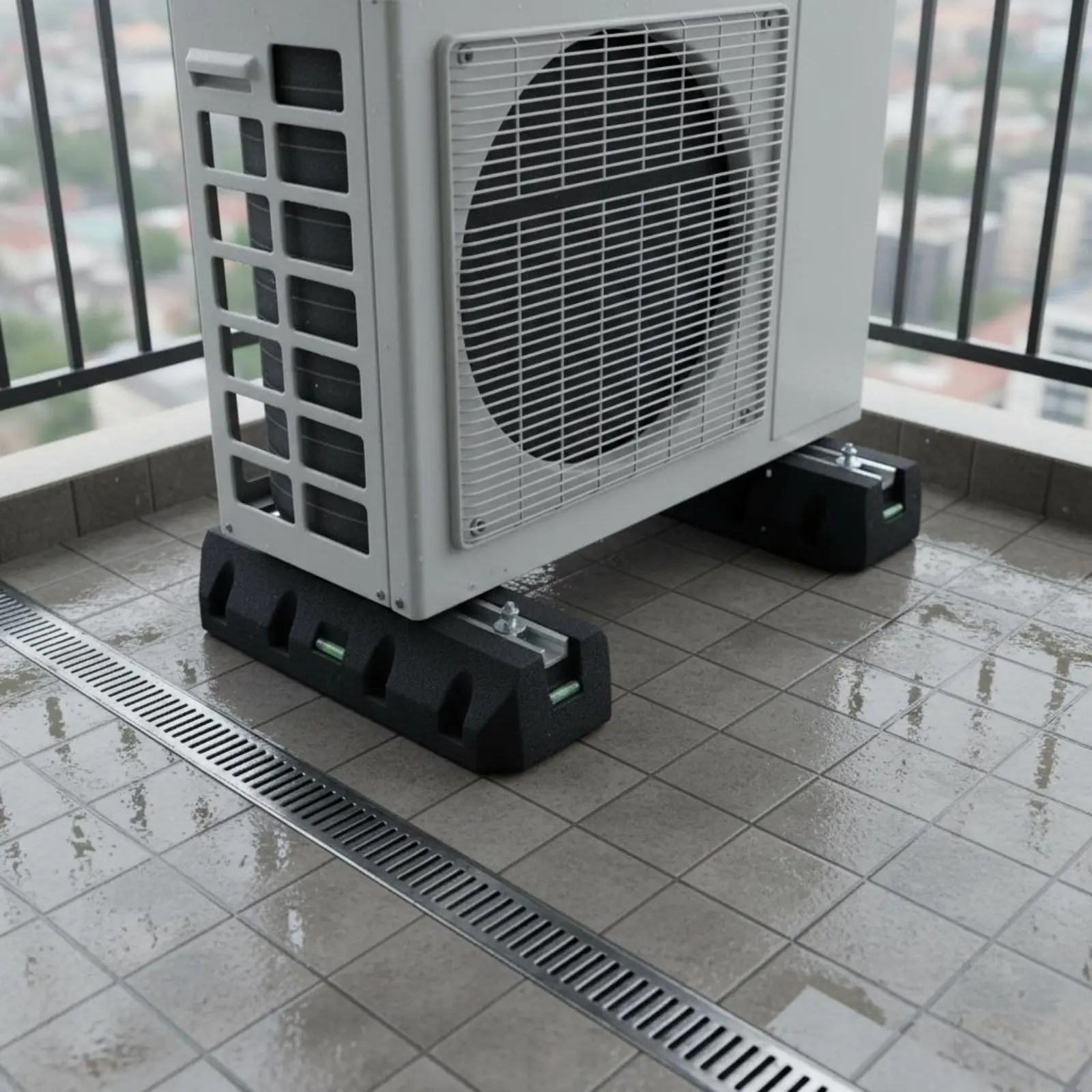 Air Cooling Outdoor Unit Stand Noise Reduction Heat Pump Support Base Anti-Oscillation Pad Flame Retardant Heating and Cooling