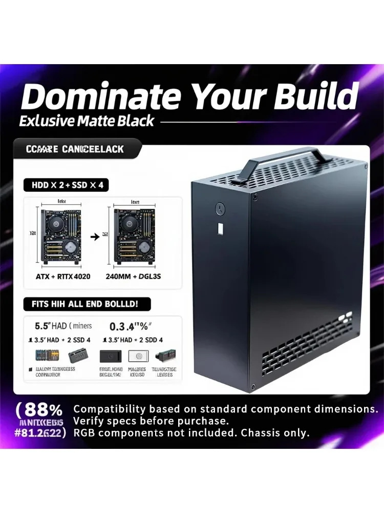5 Liter Mini A24-V5 2,0/4 Liter Mini A24-V3 2.0 Dual-Slot Single Display 1u Netzteil Itx-Gehäuse, doppelseitige Fase