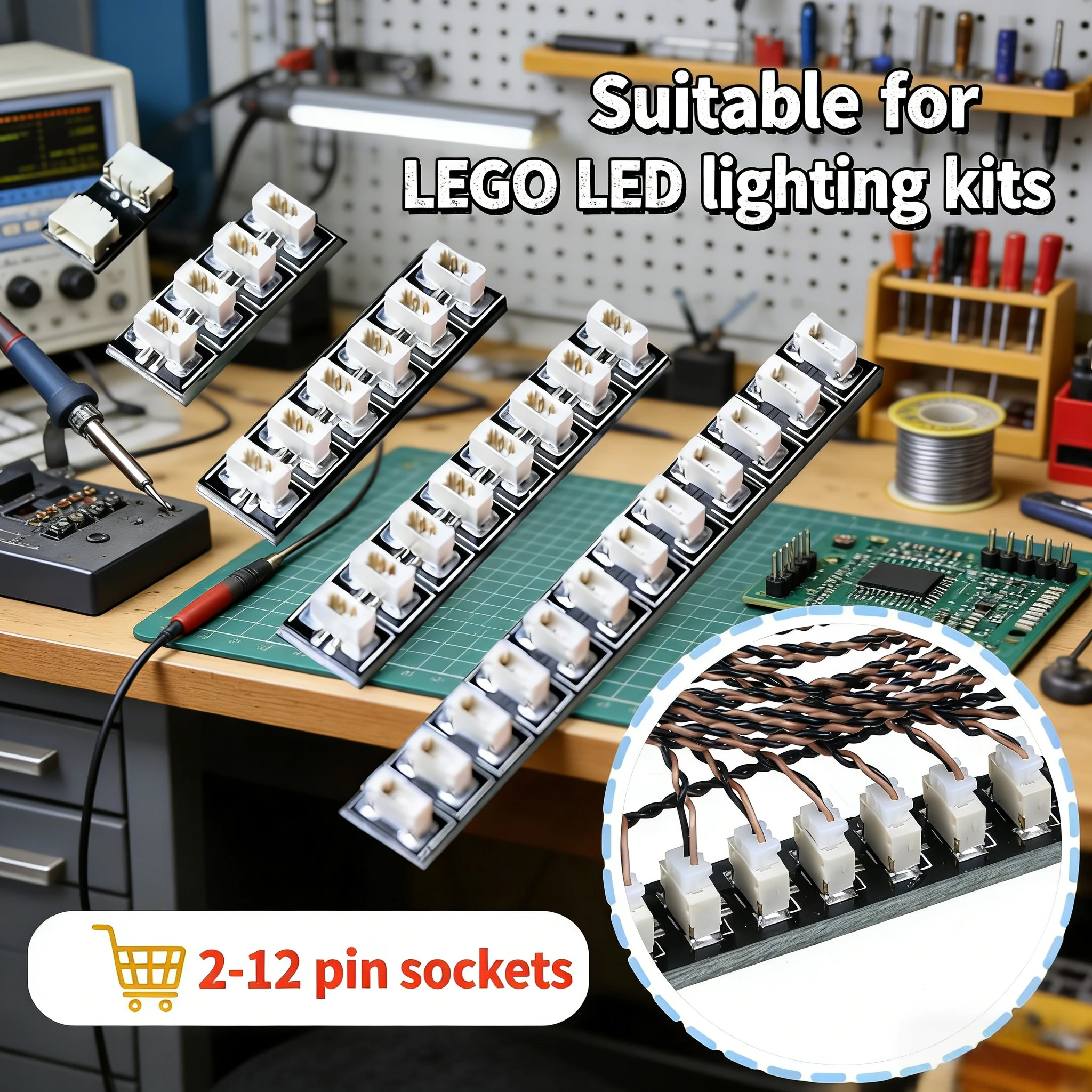 LED Light Accessories 3 PCS/Pack For 0.8 mm 2-12 Pin Interfa