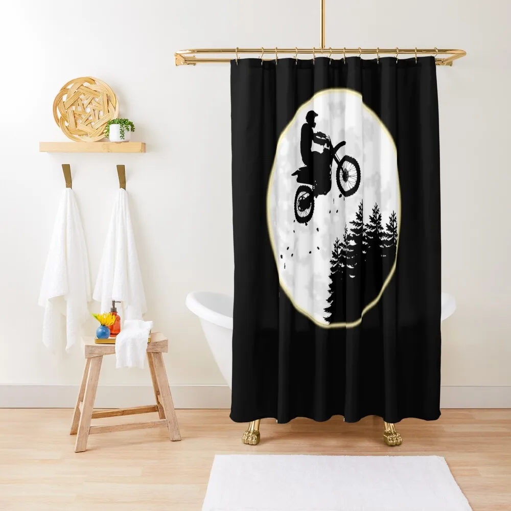 Dirt Bike Motocross Shower Curtain Shower Waterproof Anti-Mold Waterproof Shower Curtain