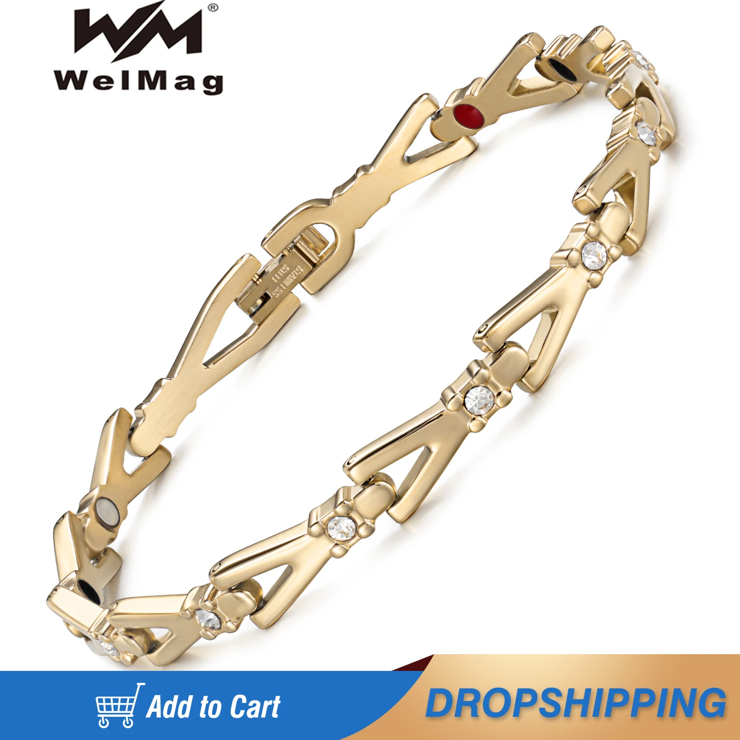 

Welmag Stainless Steel Magnetic Bracelet For Women Emo Bio Energy Bracelet Homme Healing Hot Sale Fashion Jewelry Viking