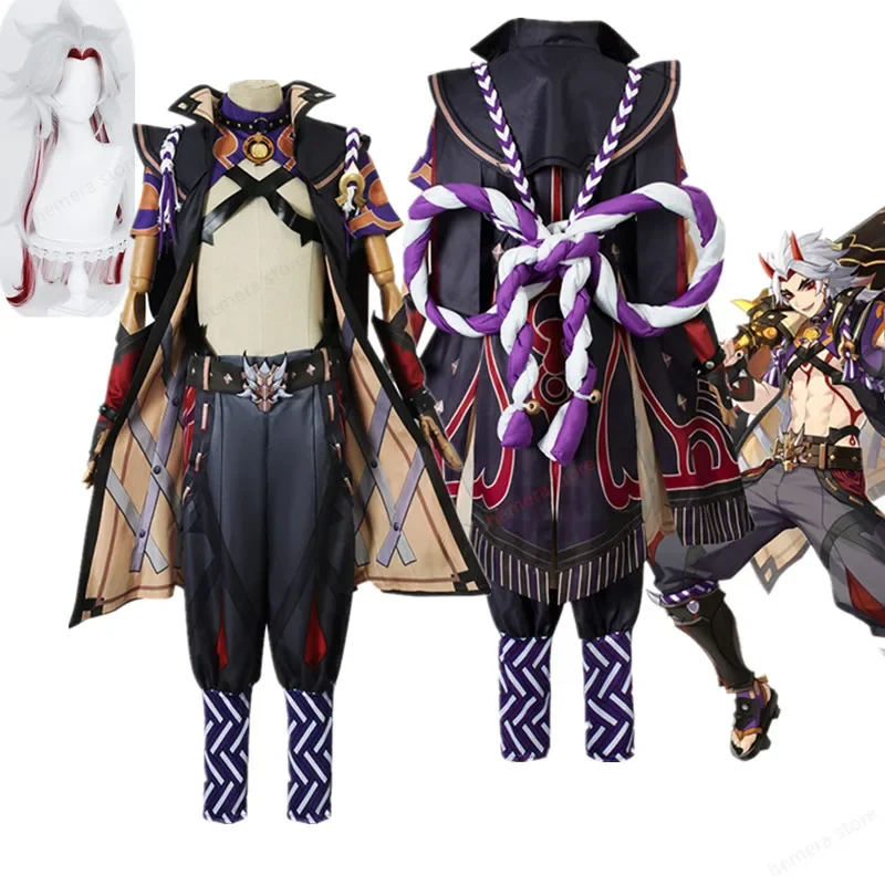 Game Handsome Uniform Genshin Impact Arataki Itto Cosplay Costume Male Battle Activity Party Role Play Halloween Carnival Gift